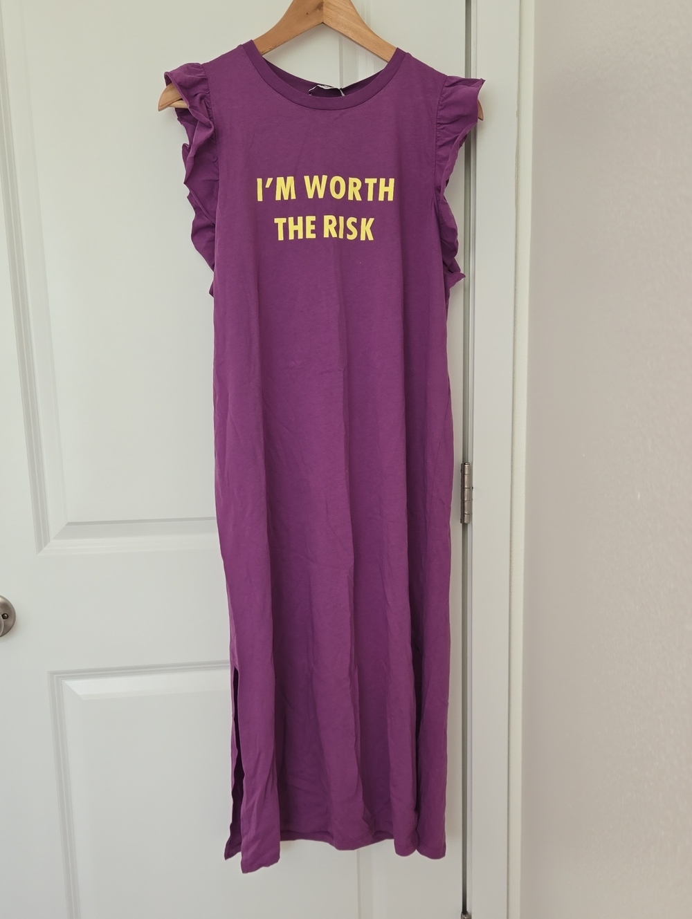 Zara Purple Graphic Maxi Dress Raffle Shouldle Details size M
